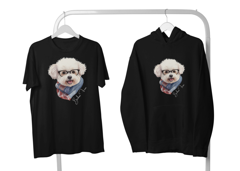 Bichon Frise with glasses and scarf tshirt and hoodie for sale on Amazon