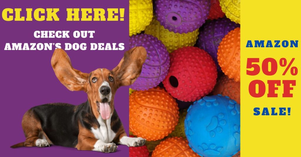 Amazon 50% Off Dog Items Ad