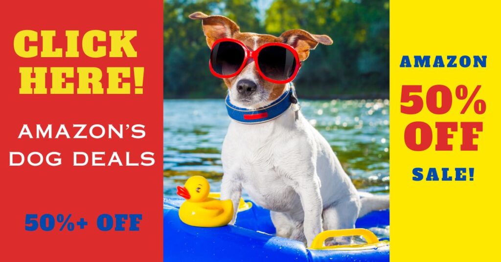 Amazon 50% off dog deals ad