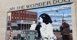 Mural in Marshall MO, of Jim the Wonder Dog
